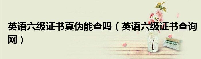 英语六级证书真伪能查吗(英语六级证书查询网)