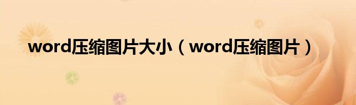 word压缩图片大小(word压缩图片)
