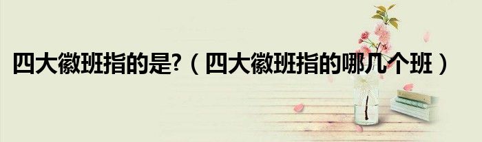 四大徽班指的是?(四大徽班指的哪几个班)