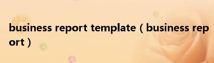 business report template(business report)