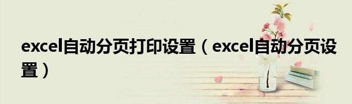excel自动分页打印设置(excel自动分页设置)
