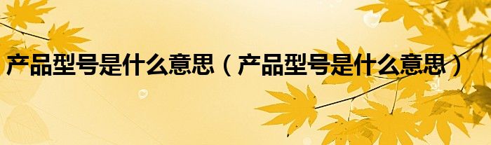 产品型号是什么意思(产品型号是什么意思)