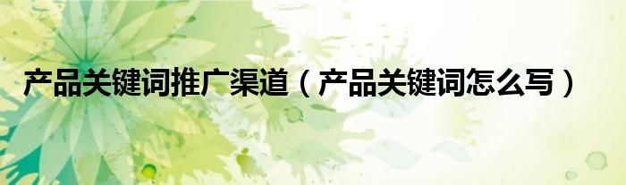 产品关键词推广渠道(产品关键词怎么写)