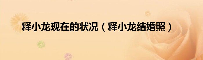 释小龙现在的状况(释小龙结婚照)