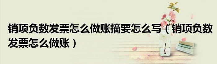销项负数发票怎么做账摘要怎么写(销项负数发票怎么做账)