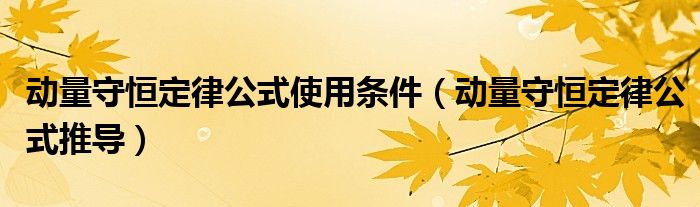 动量守恒定律公式使用条件(动量守恒定律公式推导)