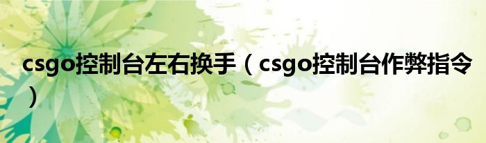 csgo控制台左右换手(csgo控制台作弊指令)