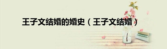 王子文结婚的婚史(王子文结婚)