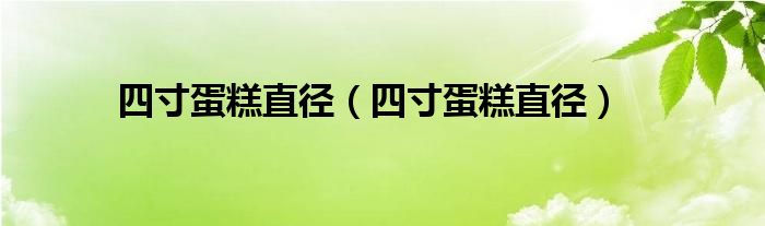 四寸蛋糕直径(四寸蛋糕直径)