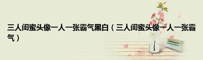 三人闺蜜头像一人一张霸气黑白(三人闺蜜头像一人一张霸气)