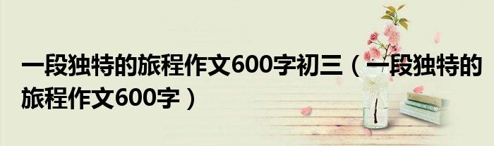 一段独特的旅程作文600字初三(一段独特的旅程作文600字)