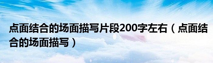 点面结合的场面描写片段200字左右(点面结合的场面描写)