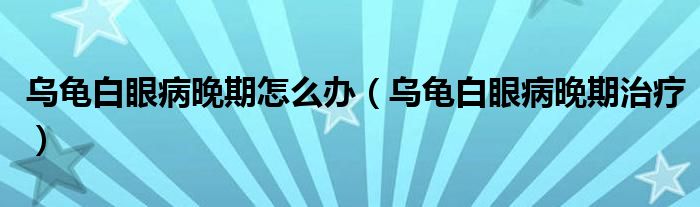 乌龟白眼病晚期怎么办(乌龟白眼病晚期治疗)
