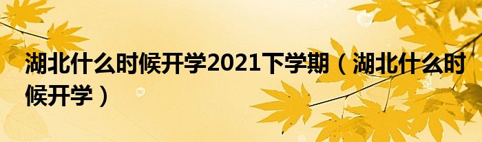 湖北什么时候开学2021下学期(湖北什么时候开学)