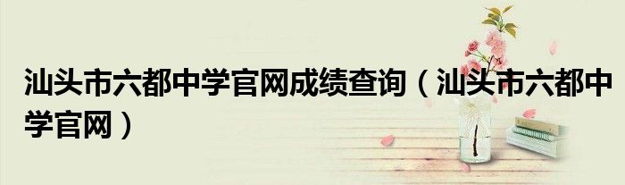 汕头市六都中学官网成绩查询(汕头市六都中学官网)