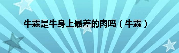 牛霖是牛身上最差的肉吗(牛霖)