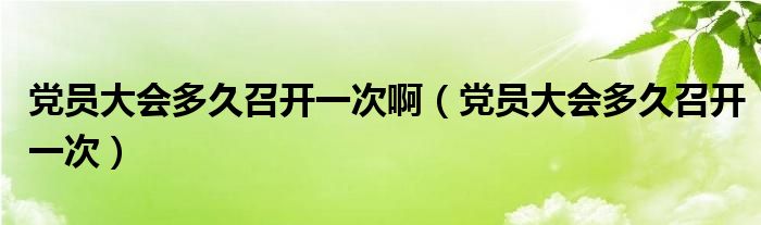 党员大会多久召开一次啊(党员大会多久召开一次)