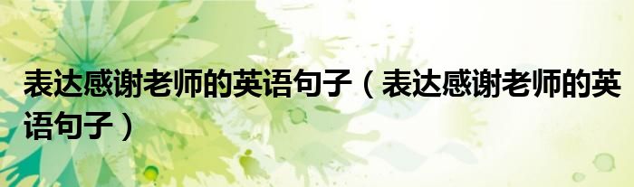 表达感谢老师的英语句子(表达感谢老师的英语句子)