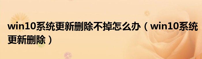 win10系统更新删除不掉怎么办(win10系统更新删除)