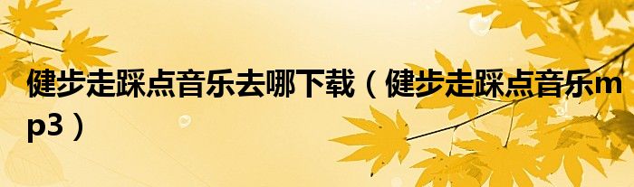 健步走踩点音乐去哪下载(健步走踩点音乐mp3)