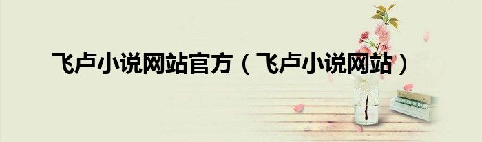 飞卢小说网站官方(飞卢小说网站)
