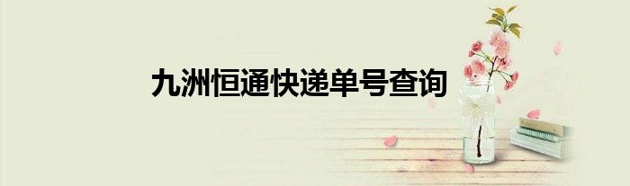 九洲恒通快递单号查询