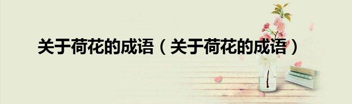 关于荷花的成语(关于荷花的成语)