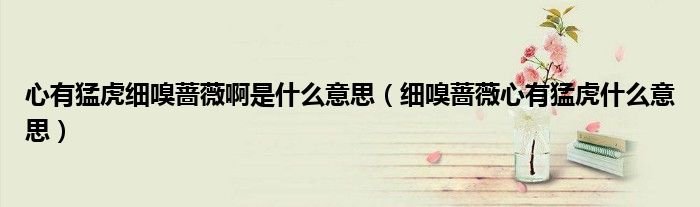 心有猛虎细嗅蔷薇啊是什么意思(细嗅蔷薇心有猛虎什么意思)