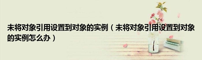 未将对象引用设置到对象的实例(未将对象引用设置到对象的实例怎么办)