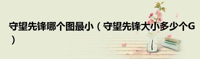 守望先锋哪个图最小(守望先锋大小多少个G)