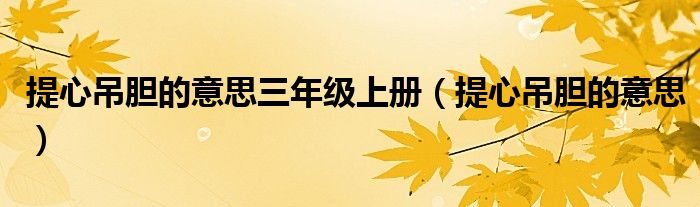 提心吊胆的意思三年级上册(提心吊胆的意思)