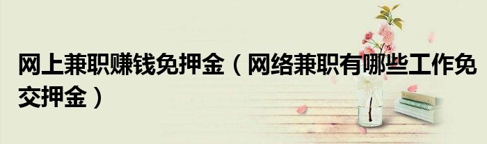 网上兼职赚钱免押金(网络兼职有哪些工作免交押金)