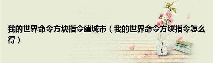 我的世界命令方块指令建城市(我的世界命令方块指令怎么得)
