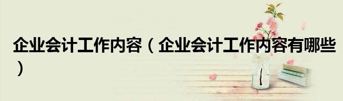 企业会计工作内容(企业会计工作内容有哪些)