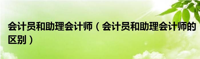 会计员和助理会计师(会计员和助理会计师的区别)