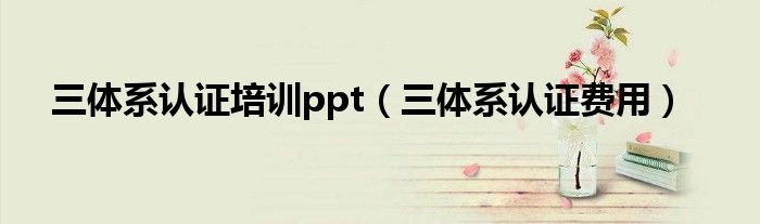 三体系认证培训ppt(三体系认证费用)