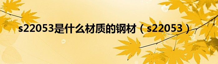 s22053是什么材质的钢材(s22053)