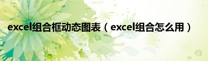 excel组合框动态图表(excel组合怎么用)