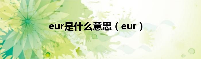 eur是什么意思(eur)