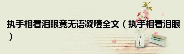 执手相看泪眼竟无语凝噎全文(执手相看泪眼)