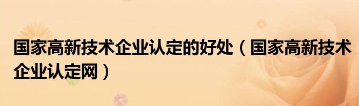 国家高新技术企业认定的好处(国家高新技术企业认定网)