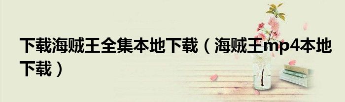 下载海贼王全集本地下载(海贼王mp4本地下载)