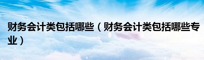 财务会计类包括哪些(财务会计类包括哪些专业)