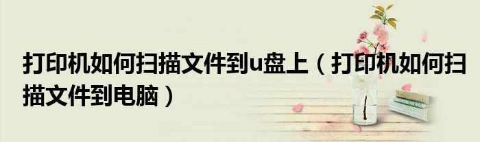 打印机如何扫描文件到u盘上(打印机如何扫描文件到电脑)