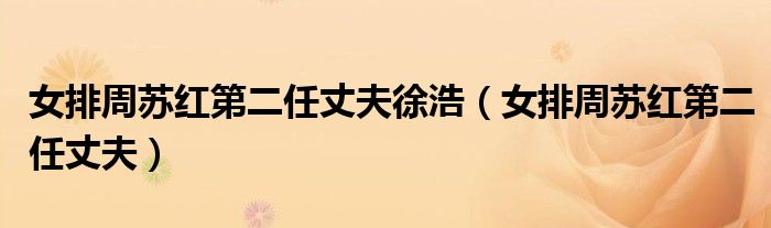 女排周苏红第二任丈夫徐浩(女排周苏红第二任丈夫)