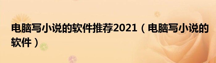 电脑写小说的软件推荐2021(电脑写小说的软件)