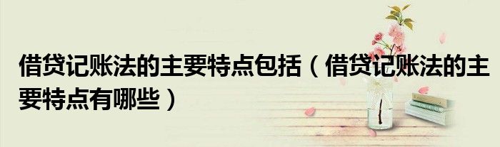 借贷记账法的主要特点包括(借贷记账法的主要特点有哪些)