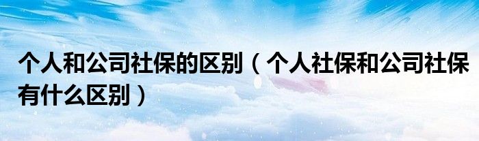 个人和公司社保的区别(个人社保和公司社保有什么区别)