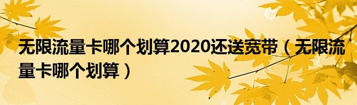 无限流量卡哪个划算2020还送宽带(无限流量卡哪个划算)