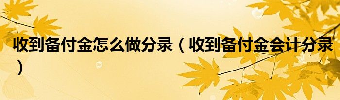 收到备付金怎么做分录(收到备付金会计分录)